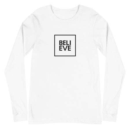 T-SHIRT UNISEXE MANCHES LONGUES BELIEVE (blanc) – IONKS N1